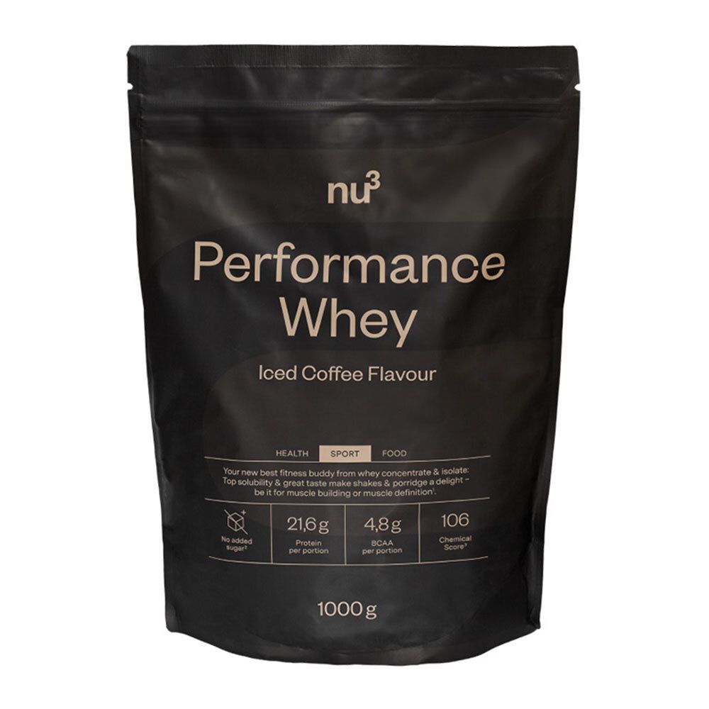 nu3 Performance Whey, Iced Coffee, Pulver 1000 g