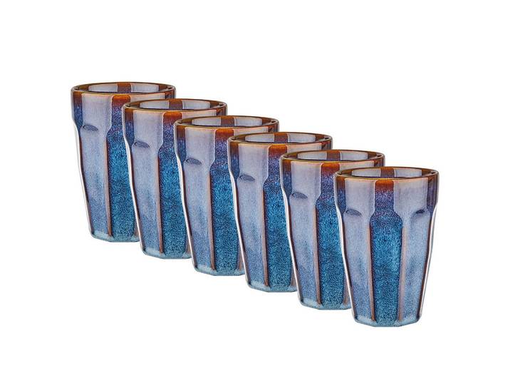 Butlers Tassen Becher 6er-Set Bergamo 330 ml, Blau, Keramik, Geschirr, Tassen, Kaffeetassen