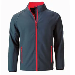 James & Nicholson Promo Softshell Jacke, iron-grey/red, XL