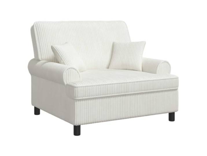 HFXHIJXQ XXL Sessel mit 2 Kissen Polstersessel Loungesessel Creme Komfortabler Relaxsessel aus Polyestergewebe mit weicher Schaumstofffüllung für Wohnzimmer und Schlafzimmer.