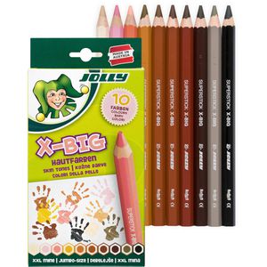 Jolly Buntstifte X-BIG Hautfarben, 3099-0003, farbig sortiert, 10 Stück