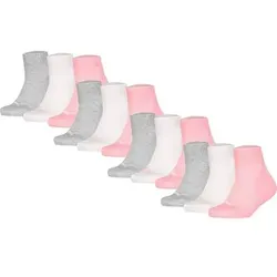 PUMA Kinder Quarter Socken, 12er Pack - Plain Quarter 12P, Logos, einfarbig, Größe 39-42 in Grau Grau