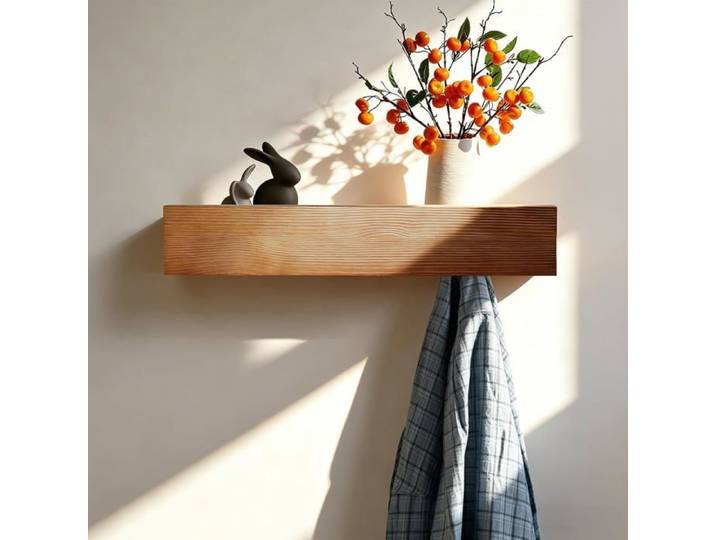 Wall Coat Rack Shelf Hidden Wall Hook 40 cm Wall Coat Rack Coat Rack 8 Hooks Living Room Hallway Bedroom