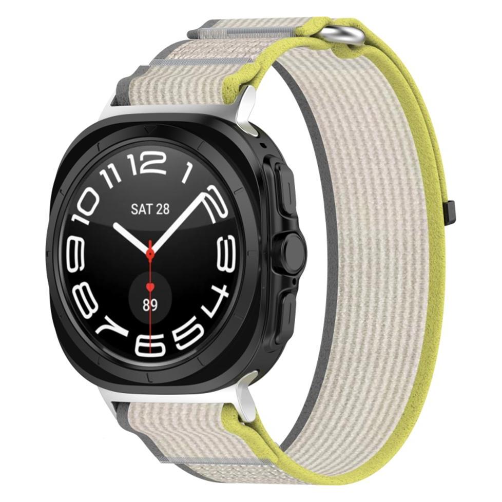Techsuit - Watchband (W054) - Samsung Galaxy Watch Ultra 47mm - Yellow / Gray (Metall, Nylon) (56359391)