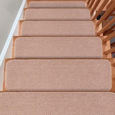 SUSSEXHOME Carpet Stair Treads for Wooden Steps - Indoor Staircase Step Treads with Thick Carpet & Pattern Design