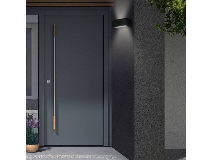 Telefunken LED Aussenwandleuchte Monaco, schwarz, Metall, Modern, LED Wandleuchte außen