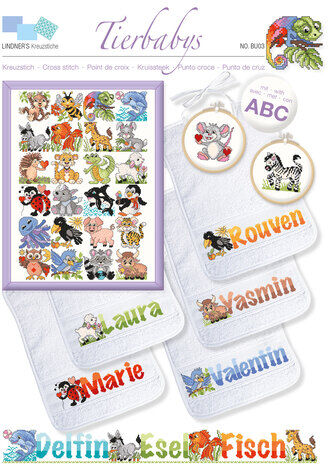 buttinette Stickvorlage "Tierbabys"