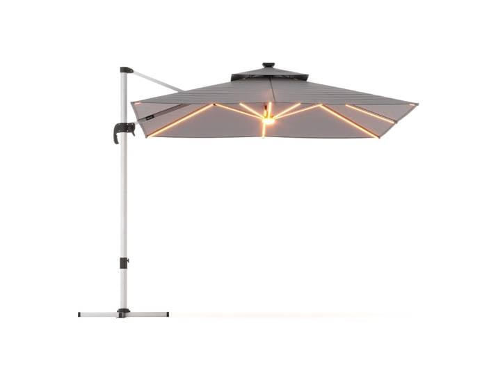 Sonnenschirm Ampelschirm SOLARIS mit LED 300 cm anthrazit