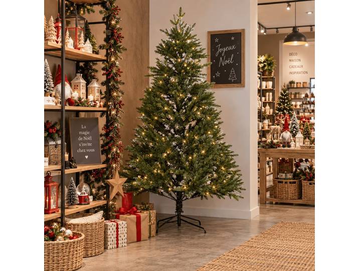 Sapin de noël lumineux en polyéthylène vert 120x120x180 cm