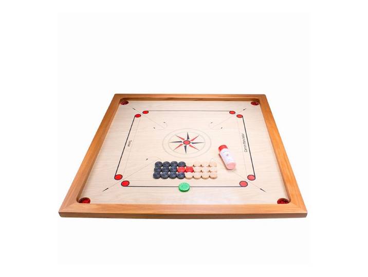 GICO Spielesammlung Carrom Manufaktur Board Turnier (74x74) mit Zubehör - 4002