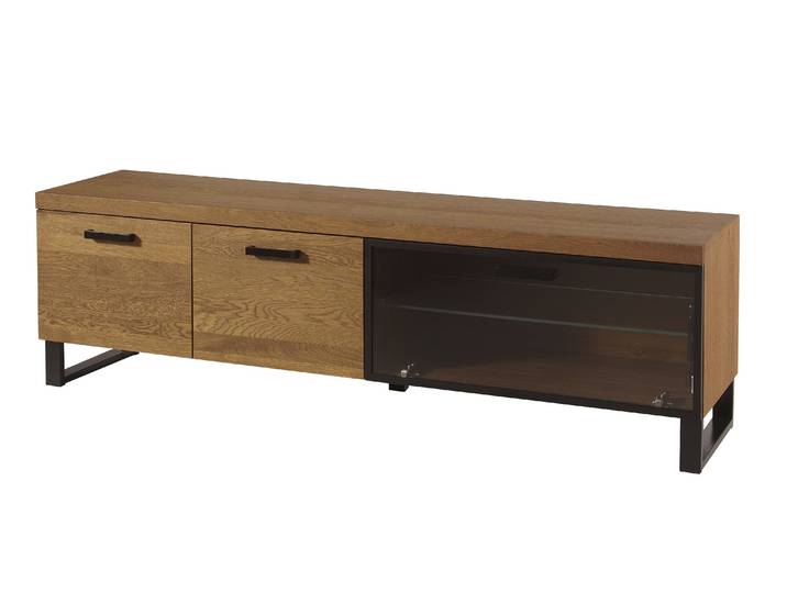 Perfecto Lowboard Massivholz Eiche Rustikal ohne LED-Beleuchtung