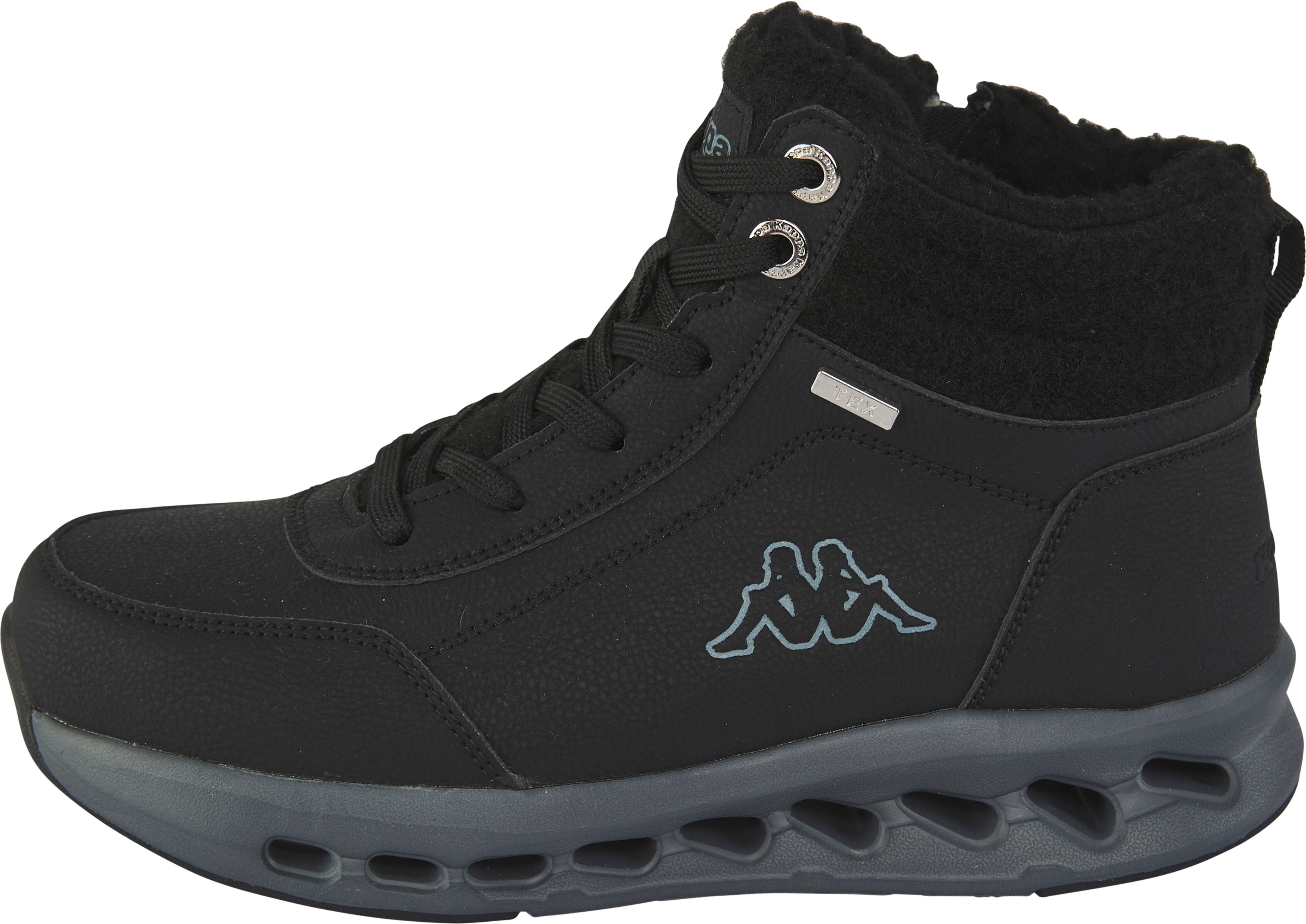 Sneakerboots KAPPA "DOMINIKA", Damen, Gr. 37, Synthetik, schwarz, Schuhe Sneakerboots, Winterschuhe, Schnürboots, Sneaker schwarz 37, Synthetik