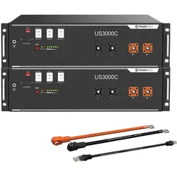 Pylontech 2x US3000D LiFePO4 Batterie 7kWh mit Wechselrichter-Anschlusskabelset - 0% MwSt. (gemäß§12 Abs.3 UstG**)
