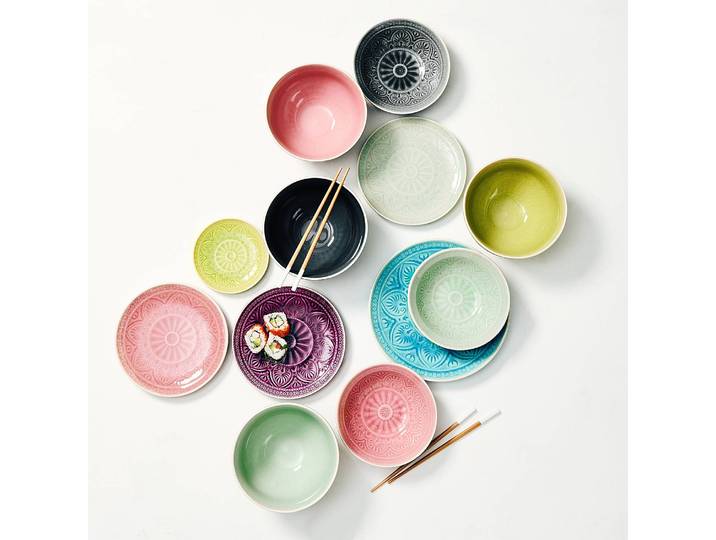 Schale SUMATRA 6er-Set Ø 14cm Grün/Grün