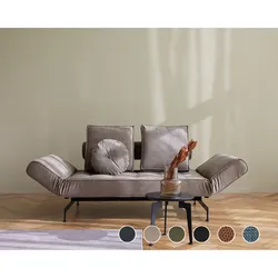Innovation »GHIA« Design-Sofa Chrom Matt/Schwarz / 534 Bouclé Black Raven