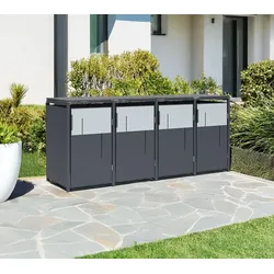 Westmann Tonus 4 | Metall Mülltonnenbox 4er | 4x240 L | Anthrazit - Anthrazit