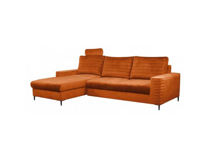 Sepro Meble Ecksofa Rotschwarz OLI Ausziehbar Mit Kopfstütze Und Bettkasten Links, 253x165 cm, Wohnzimmer, Sofas & Couches, Wohnlandschaften, Ecksofas