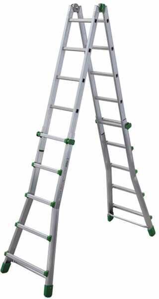 Facal Eurobriko 16 BK/4, 2x10 gradini, 5.12 m - Scala in alluminio telescopica - Altezza stimata operativa 6.05 m