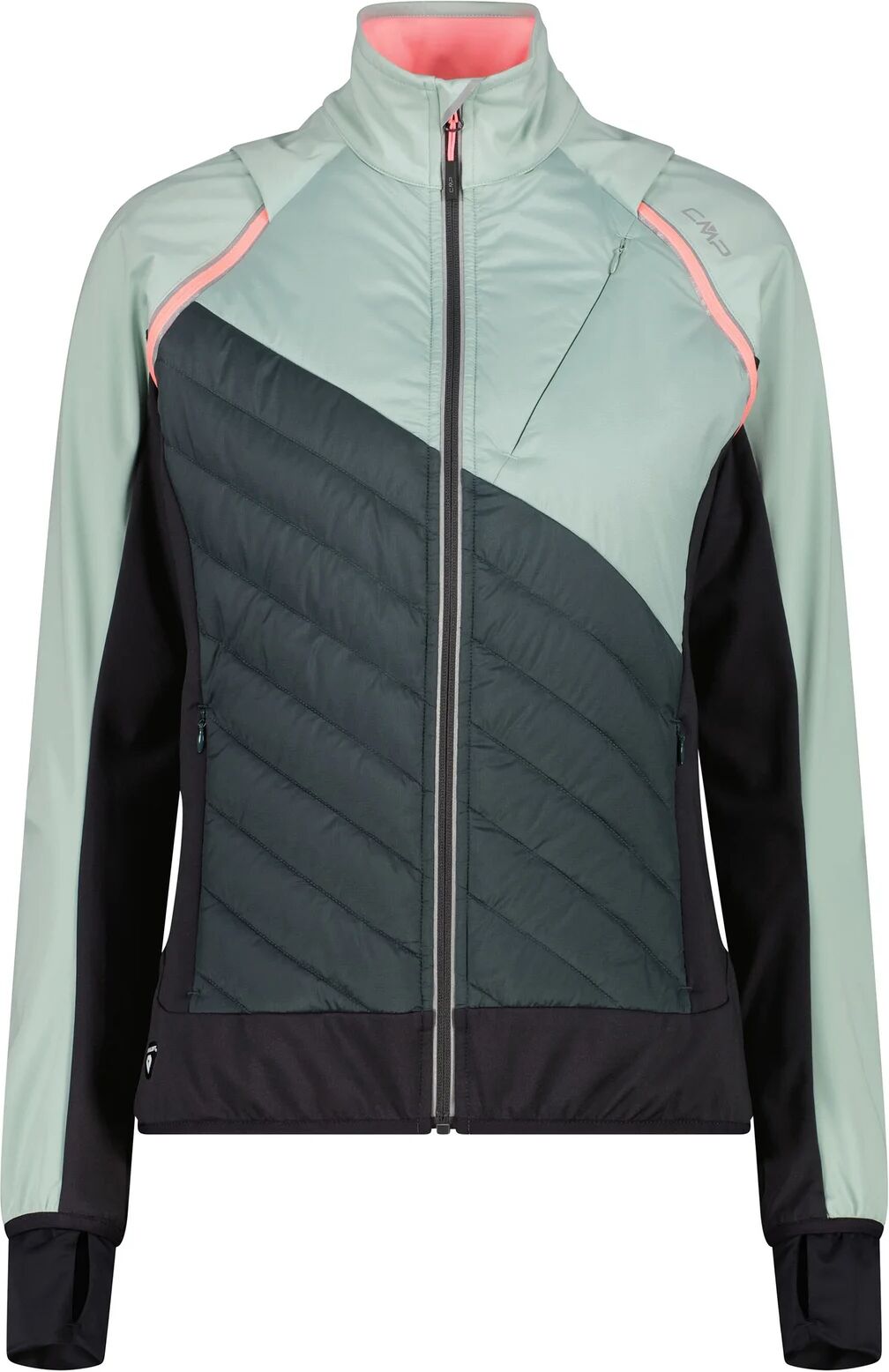 CMP Hybride Damen Jacke mit abnehmbaren Ärmeln - Gr. 36 - grün