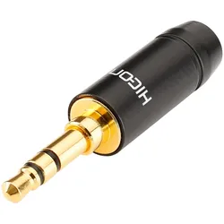 HICON Klinke (3,5mm) 3-pol Aluminium-Stecker, Pin echtvergoldet, gerade, schwarz
