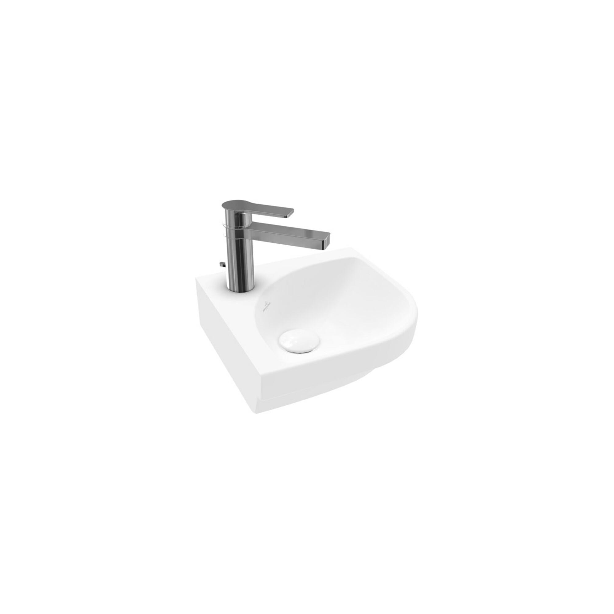 V&B Eck-Handwaschbecken Subway 3.0 32cm Schenk, eck., m HL/o ÜL, st. wh. C+ ; Villeroy & Boch (437146RW)