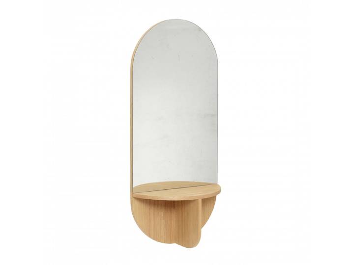 Hubsch Wandspiegel eikenhout met plank - naturel
