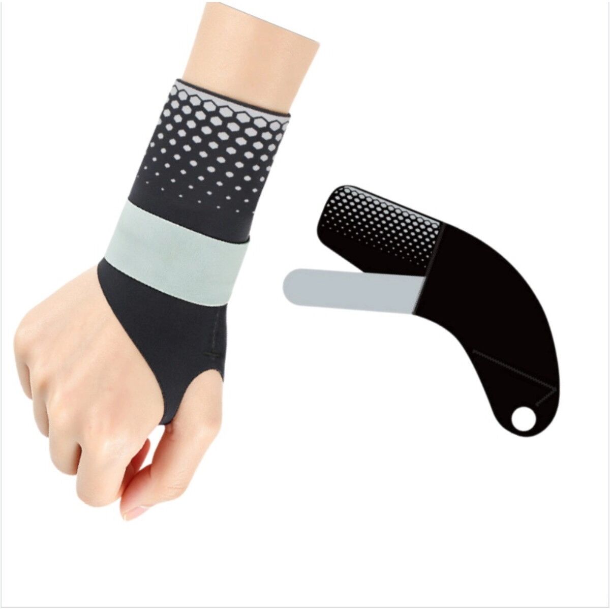 INF Rechte Sommer-Leicht-Kompressions-Handgelenksbandage – Atmungsaktive Doppelwickel-Unterstützung für Badminton und Tennis Schwarz