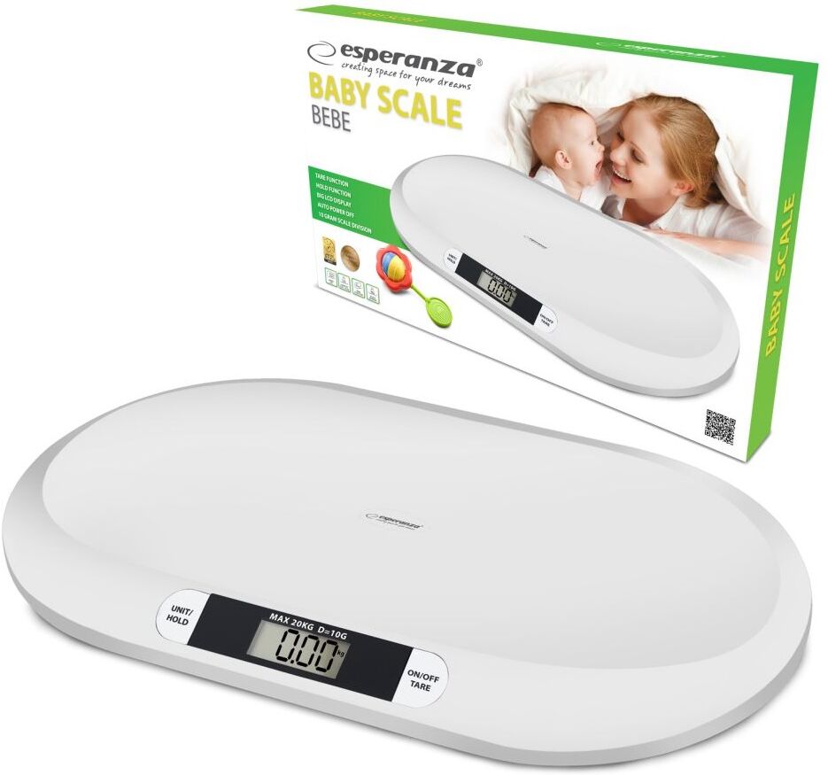 Balança Digital Branca Capacidade 20Kg p/ Bebés - ESPERANZA