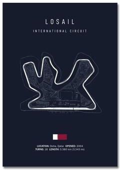 Inspire Essentials F1 Circuit Track Wall Art Canvas Motorsport Racing Poster 7 19.69 X 27.56 Inches