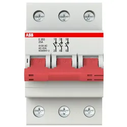ABB E203/25G Trennschalter 3P, 25 A, Schaltgriff grau, Änderung Ursprung + Gebrauchskategorie 2CDE283001R1025