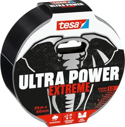 tesa ULTRA POWER Extreme Gewebeband schwarz 50,0 mm x 25,0 m 1 Rolle