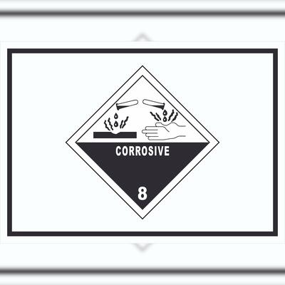 HB-Druck Schild Ätzende Stoffe Symbol Corrosive A2 (420x594mm)