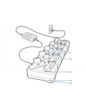 Zebra Handheld-Ladestation 5 Slots Ethernet Ausgangsanschlüsse: 5 für WT6400 (CRD-WT64-5S5BE-01)