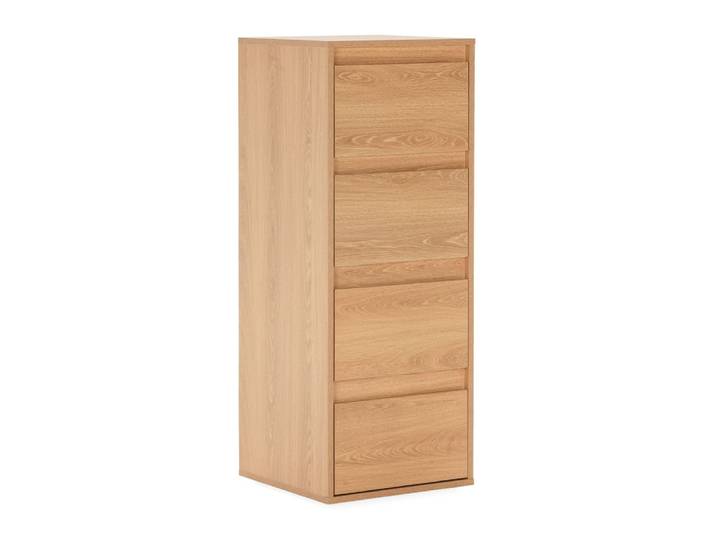 Commode haute 4 tiroirs effet chêne