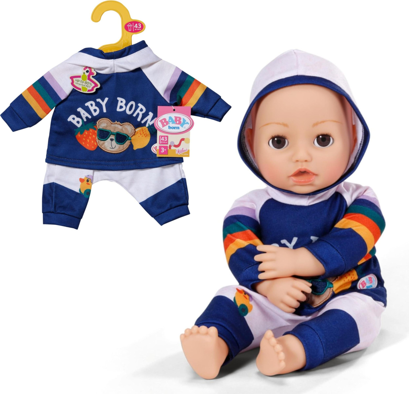 BABY born joggingpak marineblauw 43 cm