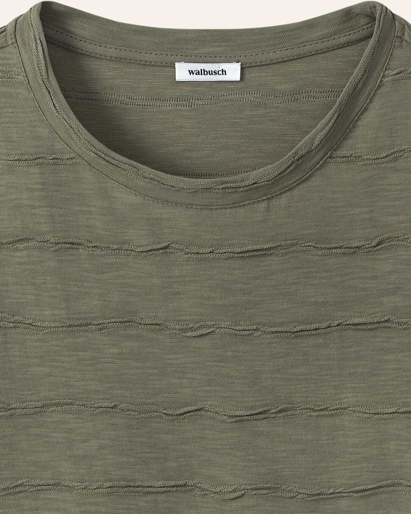 Walbusch Baumwollshirt Streifenstruktur, normale Größen, Farbe Grün, 36, angenehm zu tragen atmungsaktive Baumwolle Damen