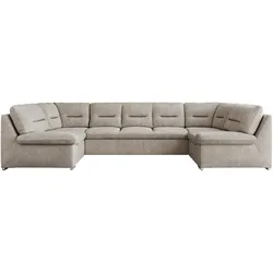 WOHNLANDSCHAFT MORBIDO U Beige Struktur