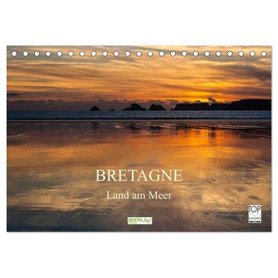 Bretagne - Land am Meer (Tischkalender 2026 DIN A5 quer), CALVENDO Monatskalender