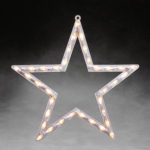 Konstsmide Weihnachtsstern 2160-010, Fensterbild Stern, beleuchtet mit 35 LEDs, Kunststoff, 50 x 47 cm