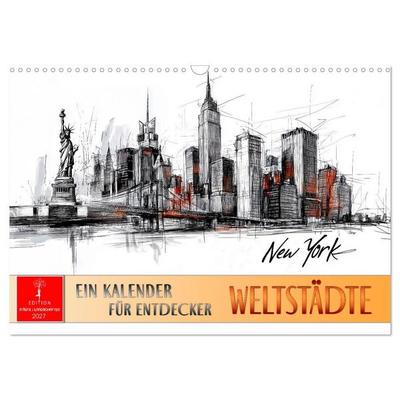 Weltstädte - ein Kalender für Entdecker (Wandkalender 2027 DIN A3 quer), CALVENDO Monatskalender