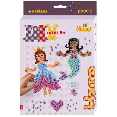Hama Bügelperlen midi Prinzessin und Meerjungfrau 2000 Stück Geschenkpackung klein
