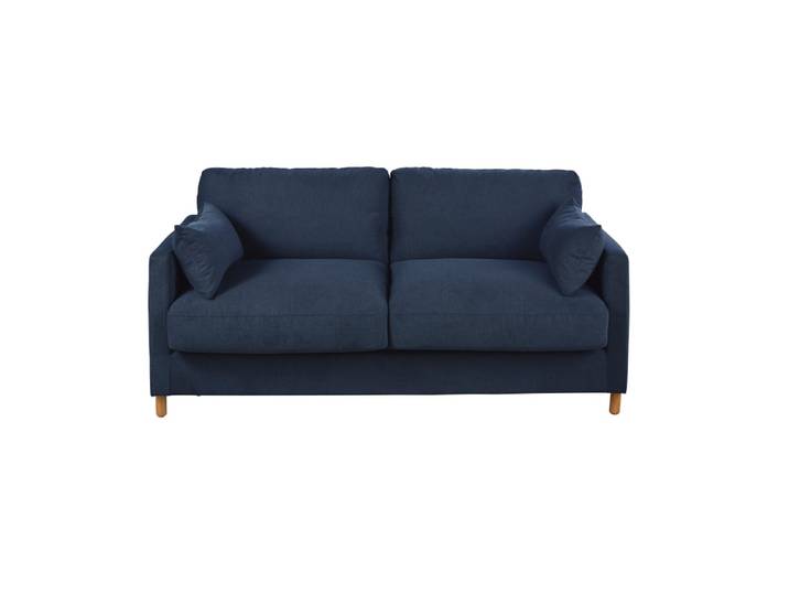 3-Sitzer-Schlafsofa mit Bezug aus Stoff, dunkelblau