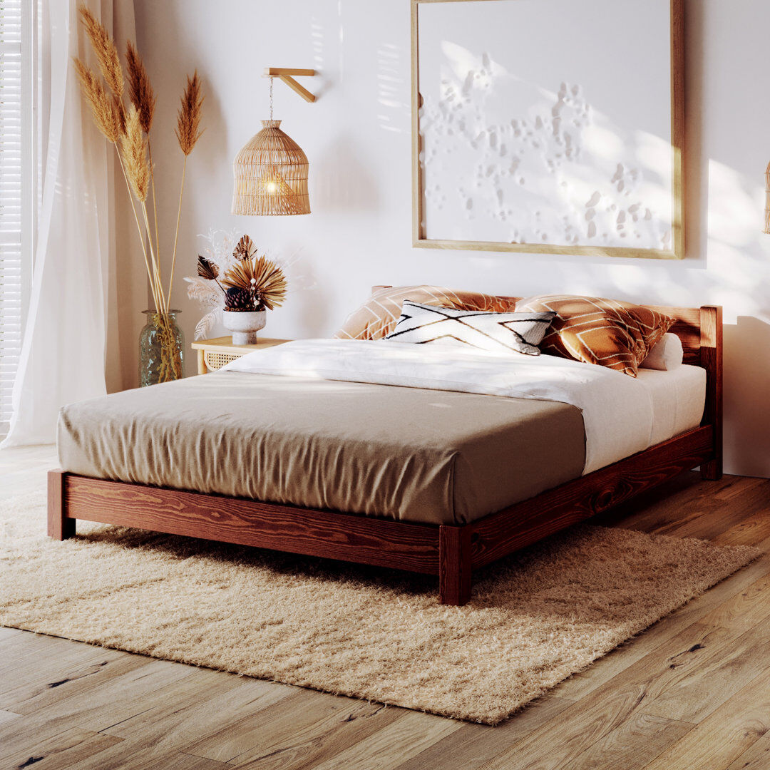 Ebern Designs Hardiman Bed Red Wood Kingsize (5')