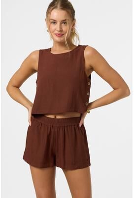 O'Neill s Sanders Beach Shorts in Coconut Brown, Size XS, Linen/Viscose