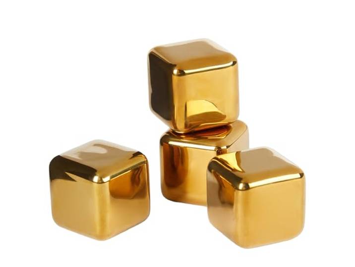 BUTLERS 4er Set Kühlsteine 13x13 cm Edelstahl - Cold AS Ice -