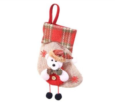Inspired Deals Mini Christmas Stockings Gift Bags For Candy, Tree Decor & Holiday Party Decorations little Bear Style
