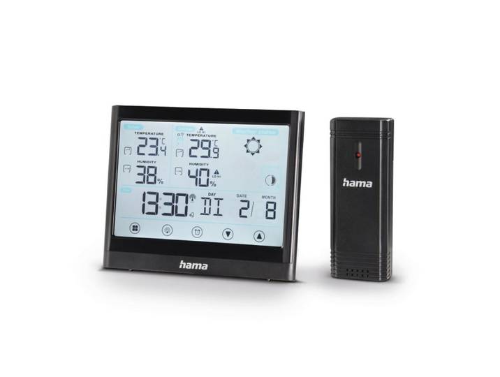Hama Wetterstation Full Touch\, Schwarz (00186421)