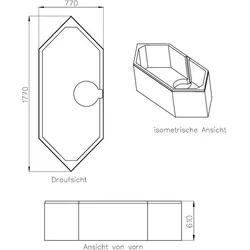 Neuesbad Wannenträger für Hoesch Spectra 180x80 6-Eck SW13766