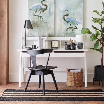 WILK Wood Computer Desk with Hutch, Home Office Writing Desk for Bedroom