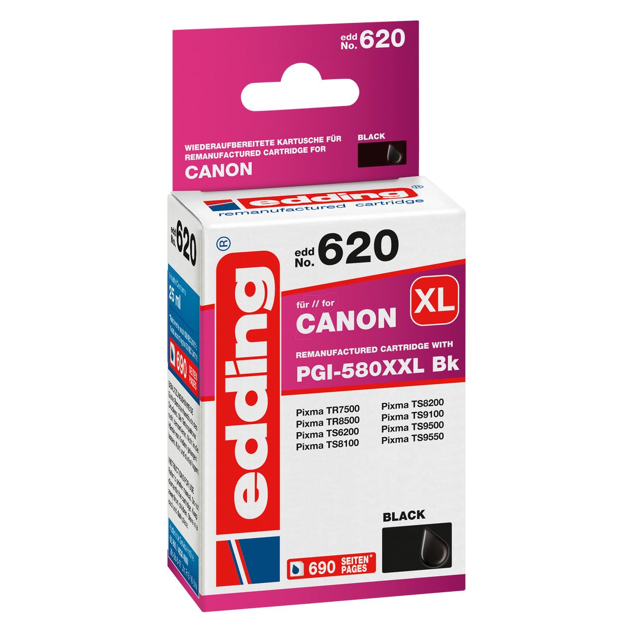 Edding Druckerpatrone EDD-620 ersetzt PGI-580XXLBK - - 25 ml (BK) (18-620)